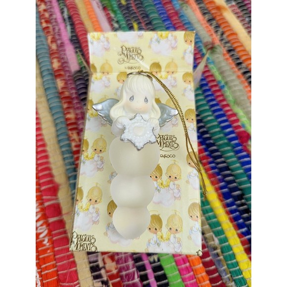 VTG NIB ENESCO Precious Moments Angel With Snowflake Christmas Ornament #114429 - Picture 1 of 8